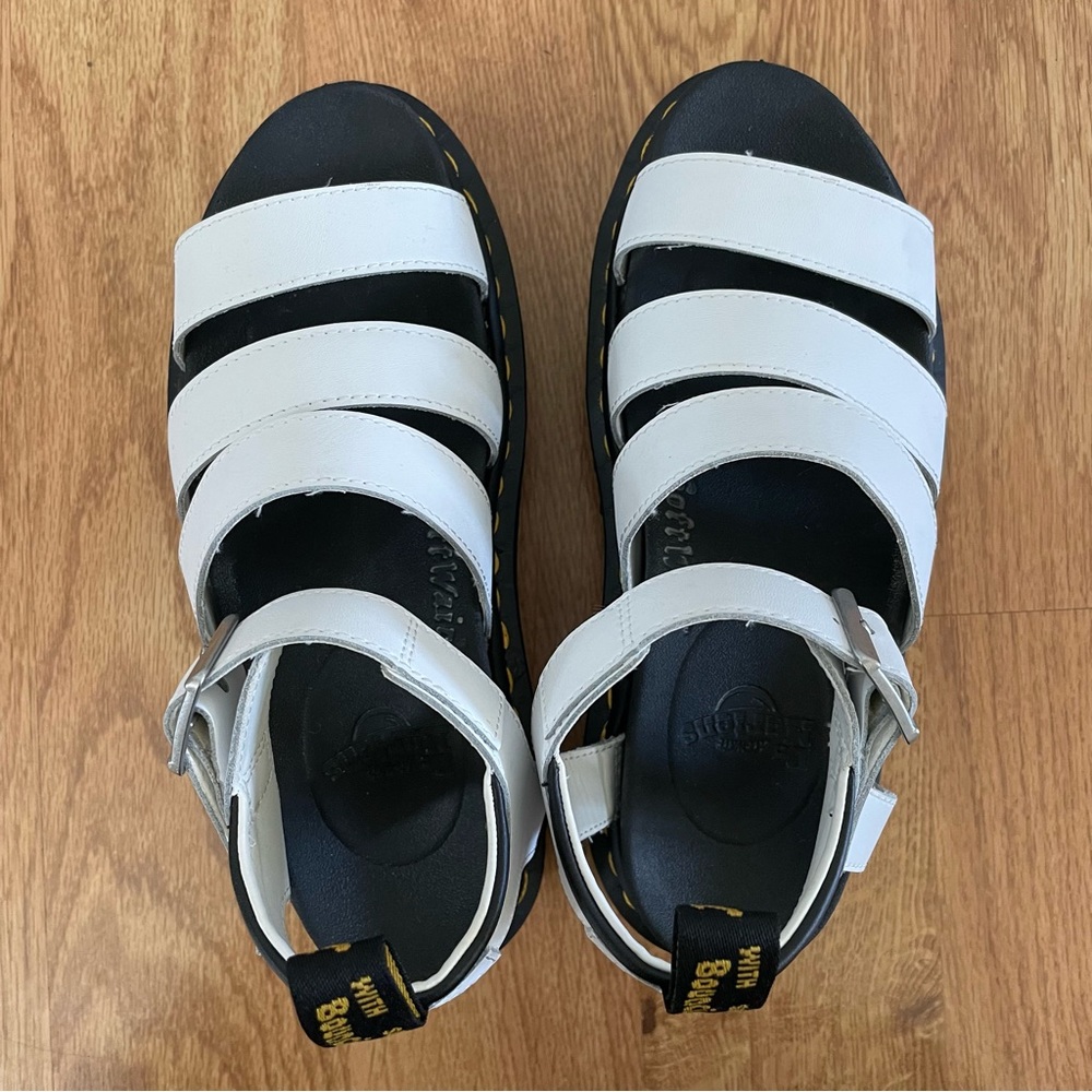 EUC Doc Martens Blaire Quad White Platform Sandals Chunky Edgy Trendy - Picture 6 of 6